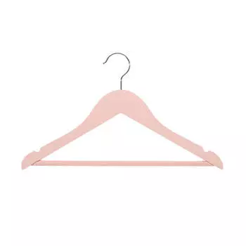 Вешалка-плечики, 35 см, 3 шт, детская, дерево, розовая, Wooden house