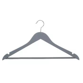 Вешалка-плечики, 44 см, 3 шт, дерево, серая, Wooden house