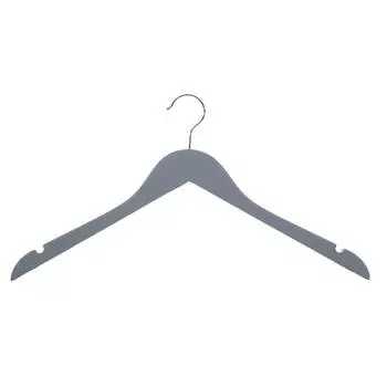 Вешалка-плечики, 44 см, 4 шт, без перекладины, дерево, серая, Wooden house