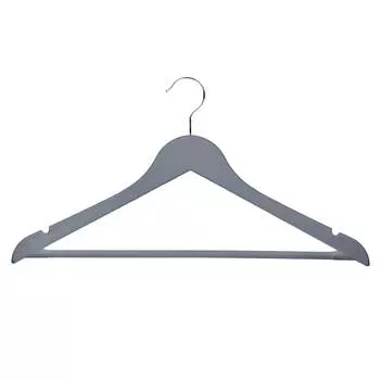 Вешалка-плечики, 44 см, 4 шт, пластик с покрытием, серая, Fun house