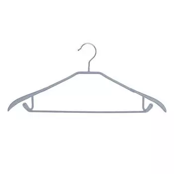 Вешалка-плечики, 44 см, с подплечником, с петлями для брюк/юбок, металл с покрытием, серая, Colorful house