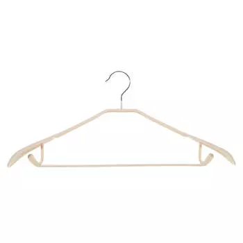 Вешалка-плечики, 44 см, с подплечником, с петлями для брюк/юбок, металл с покрытием, бежевая, Colorful house