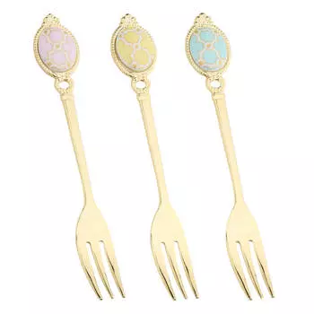 Вилка десертная, 13 см, 3 шт, фарфор F/сталь, золотистая, Summer pastel