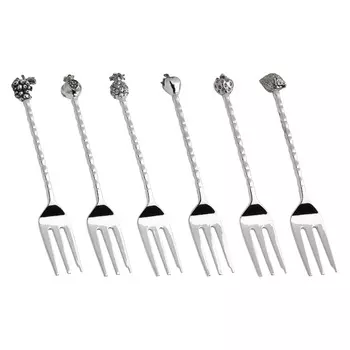 Вилка десертная, 6 шт, металл, Фрукты, Fantastic