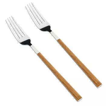 Вилка столовая, 2 шт, сталь/пластик, коричневая, Prague