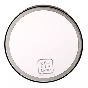 Зеркало подвесное, 10 см, увеличительное, с подсветкой, на присоске, пластик, черное, Mirror