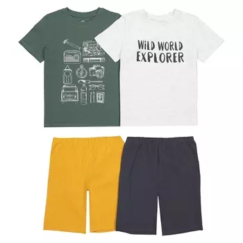 2 пижамы с шортами с рисунком, 3-12 лет
