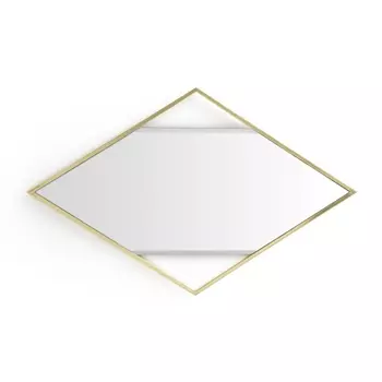 Зеркало в форме ромба из латуни REFLET