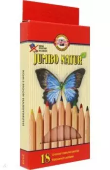 Карандаши цветные Jumbo Natur, 18 цветов