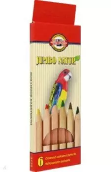 Карандаши цветные Jumbo Natur, 6 цветов