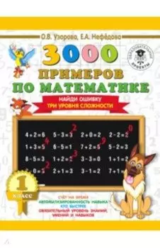 Математика. 1 класс. Найди ошибку. Три уровня сложности