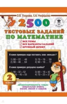 Математика. 2 класс. 2500 тестовых заданий
