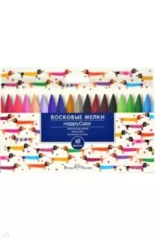 Мелки восковые HappyColor, 18 цветов, трехгранные, в ассортименте