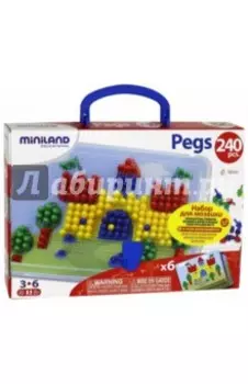 Мозаика PEGS, 240 элементов, 10 мм, 6 картинок (31804)