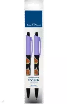 Набор из 2 шариковых ручек HappyClick Fresh & fruity. Инжир, синие