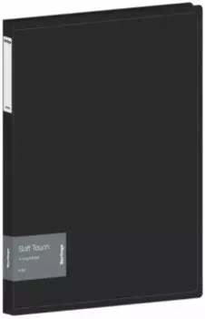 Папка на 4 кольцах Soft Touch, черная