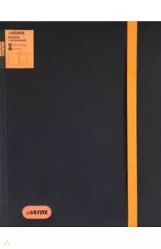 Папка с резинкой Monochrome, черная с оранжевым, А4