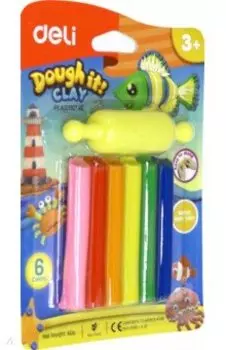 Пластилин 6 цветов 60 гр Dough it (ED75011)