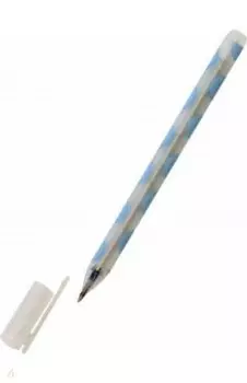 Ручка гелевая UniWrite. Горошек крупный голубой, синяя