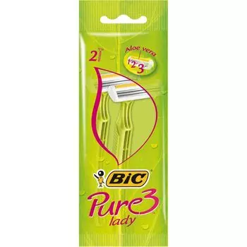 Bic Бритвенный станок с 3 лезвиями Pure Lady с алоэ блистер 2 штуки