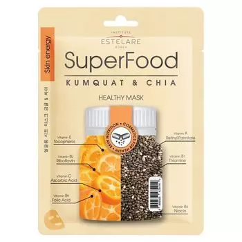 Estelare Superfood тканевая маска для лица Кумкват и Чиа 25 г