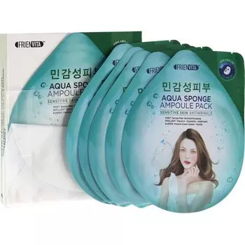 Frienvita Ампульная маска-крем Aqua Sponge Sensitive для чувствительной кожи с гиалуроновой кислотой, центеллой и пептидами 28г N5