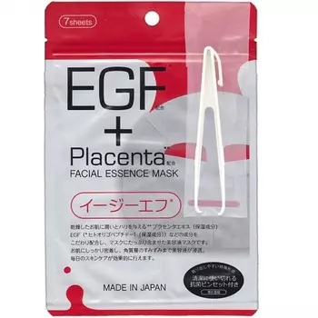 Japan Gals Маска с плацентой и EGF фактором Facial Essence Mask 7 шт