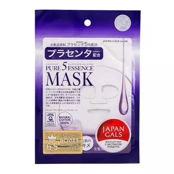 Japan Gals Маска с плацентой Pure5 Essential 1 шт