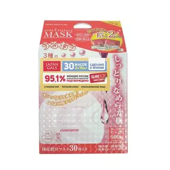 Japan Gals Pure5 Essence Tamarind Маска для лица с тамариндом и плацентой 30шт