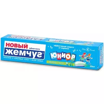 Новый жемчуг Зубная паста Юниор Яблоко + мята 50мл