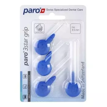 Paro 3Star-Grip Ершики треугольной формы, мягкие, диаметр 3,5 мм, синие, 4 шт.