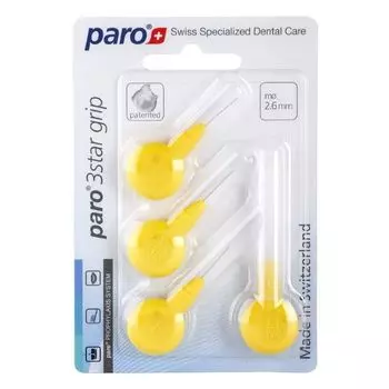 Paro 3Star-Grip Ершики треугольной формы, очень мягкие, диаметр 2,6 мм, желтые, 4 шт.