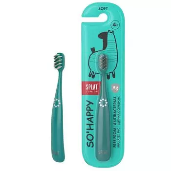 Splat Junior Зубная щетка детская с ионами серебра бирюзовая мягкая
