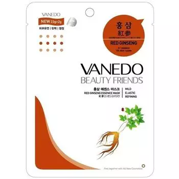 Vanedo Red Ginseng Essence Mask Sheet Pack Маска для лица с красным женьшенем 25г
