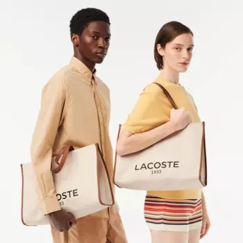 Большая холщовая сумка-тоут Lacoste Heritage Unisex