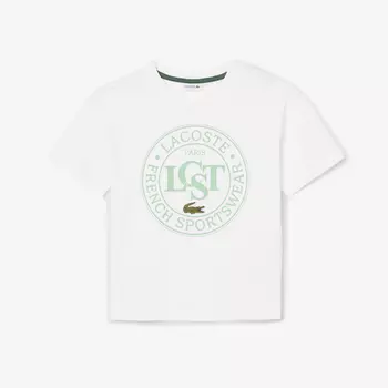 Детская футболка Lacoste из хлопка с принтом