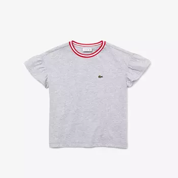 Детская футболка Lacoste из хлопка с круглым вырезом