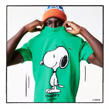 Хлопковая футболка Lacoste X PEANUTS