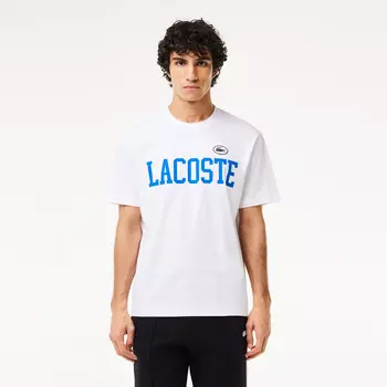 Мужская футболка Lacoste из хлопка с контрастным значком