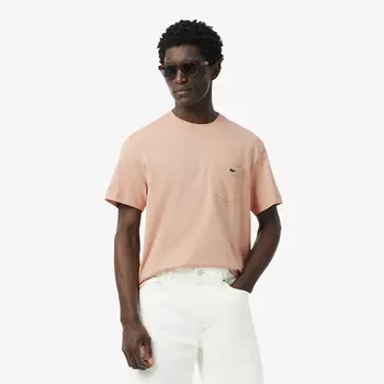 Мужская футболка Lacoste из хлопка с нагрудным карманом