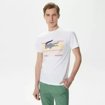 Мужская приталенная футболка Lacoste с круглым вырезом