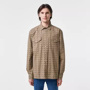Мужская хлопковая рубашка Lacoste в клетку