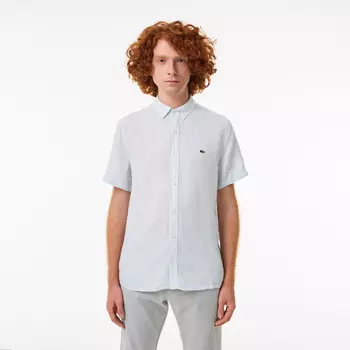 Мужская льняная рубашка Lacoste с коротким рукавом
