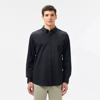 Рубашка унисекс Lacoste Unisex в полоску с вышивкой под крокодила