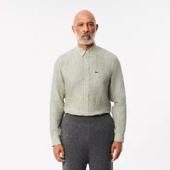 Мужская льняная рубашка Lacoste в полоску