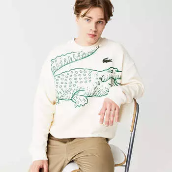 Мужская толстовка Lacoste Loose Fit с круглым вырезом