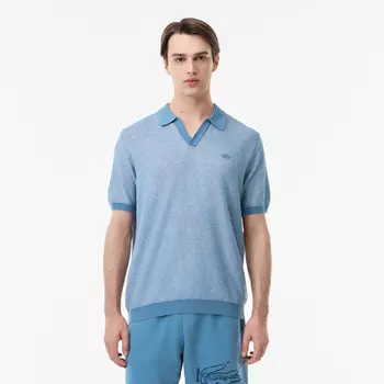 Мужское трикотажное поло Lacoste из смеси органического хлопка и льна