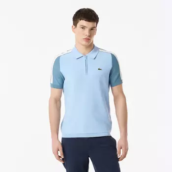 Мужское трикотажное поло Lacoste из вискозы на молнии