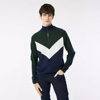 Мужской ретро свитер Lacoste Regular Fit на молнии