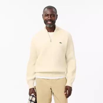 Мужской свитер Lacoste из овечьей шерсти на молнии